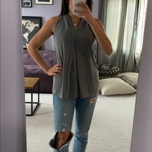 NWT gray flowy shirt